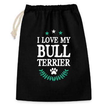 BULL TERRIER - Geschenkbeutel aus Baumwolle (30 x 45 cm) - Schwarz - Vorne