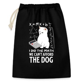 Conception mathématique humoristique de chat - Sac cadeau 30 x 45 cm - noir - Devant