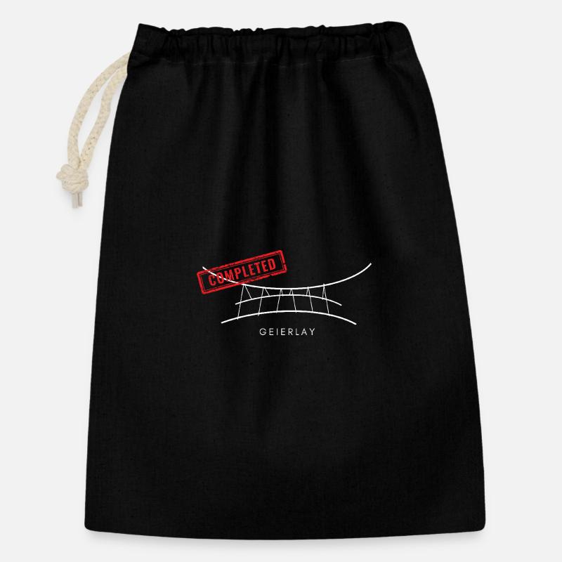 Geierlay Rope Bridges Design - Gift Bag 30 x 45 cm - black