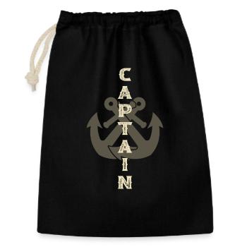 Capitaine Anchor Boat - Sac cadeau 30 x 45 cm - noir - Devant