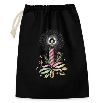 Colourful Christmas candle in filigree lace look - Gift Bag 30 x 45 cm - black - Front
