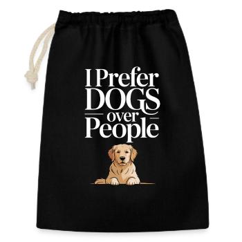 Je préfère les chiens aux humains - Sac cadeau 30 x 45 cm - noir - Devant