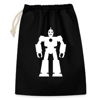 Roboter – KI Technik Sci-Fi Nerd Design - Geschenkbeutel aus Baumwolle (30 x 45 cm) - Schwarz - Vorne