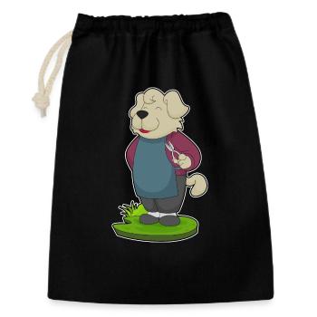Hund Friseur Schere - Geschenkbeutel aus Baumwolle (30 x 45 cm) - Schwarz - Vorne