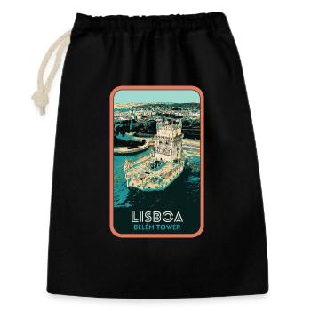 Tour de Belém au Portugal: Vue Marine - Sac cadeau 30 x 45 cm - noir - Devant