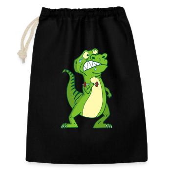Tyrannosaure et petits bras - Sac cadeau 30 x 45 cm - noir - Devant