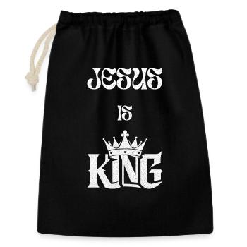 Jésus est roi Conception de personnage étroit - Sac cadeau 30 x 45 cm - noir - Devant