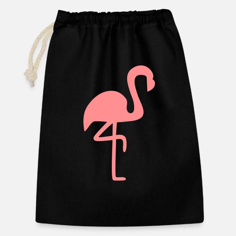 Flamingo Pink Animal Gift - Gift Bag 30 x 45 cm - black