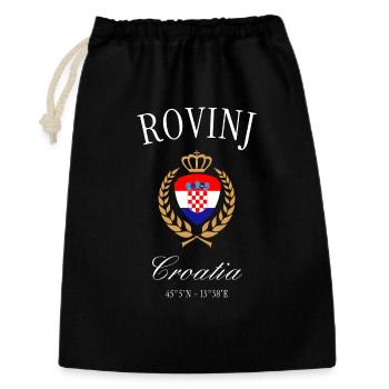 Couronne des armoiries de Rovinj Croatia – Souvenir de voyage - Sac cadeau 30 x 45 cm - noir - Devant