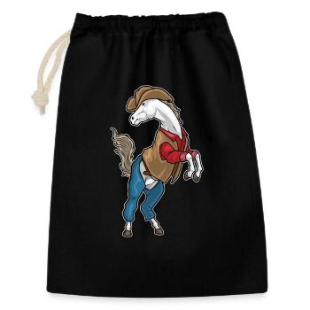 Cheval Cowboy Chapeau de Cowboy - Sac cadeau 30 x 45 cm - noir - Devant