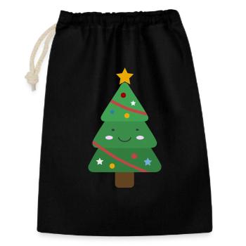 Sapin de Noël mignon - Sac cadeau 30 x 45 cm - noir - Devant