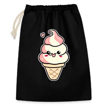 Crème glacée de dessin animé - Sac cadeau 30 x 45 cm - noir - Devant