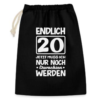 Funny 20th Birthday Gift - Gift Bag 30 x 45 cm - black - Front