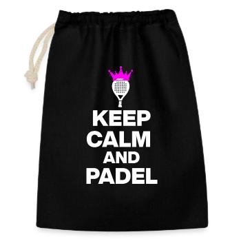 RESTEZ CALMES ET PADELEZ ! ÉCLATEZ LE PADEL FANS ET LE SPORT - Sac cadeau 30 x 45 cm - noir - Devant