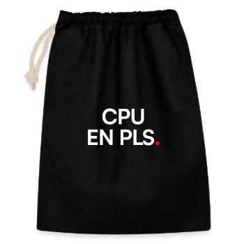 CPU en PLS humour geek travail - Sac cadeau 30 x 45 cm - noir - Devant