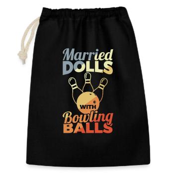 Bowling Mädchen - Geschenkbeutel aus Baumwolle (30 x 45 cm) - Schwarz - Vorne