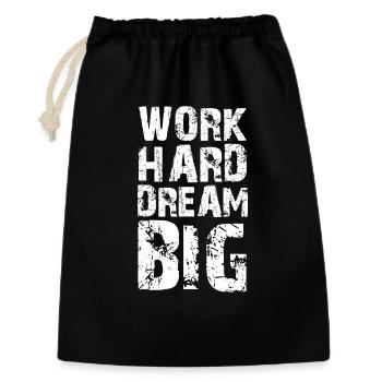Travailler dur, rêver grand - Sac cadeau 30 x 45 cm - noir - Devant