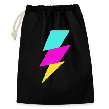 Rayon abstrait aux couleurs néon - Sac cadeau 30 x 45 cm - noir - Devant