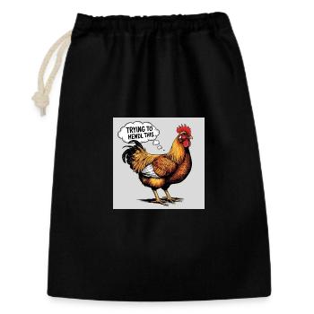 Poulet « Essayer de faire ça » - Sac cadeau 30 x 45 cm - noir - Devant