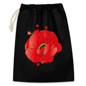 grande fleur d'un pavot de maïs comme graffiti - Sac cadeau 30 x 45 cm - noir - Devant