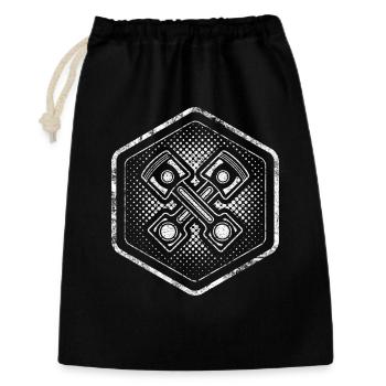 Fashionable hexagon hexagon with crossed piston - Gift Bag 30 x 45 cm - black - Front