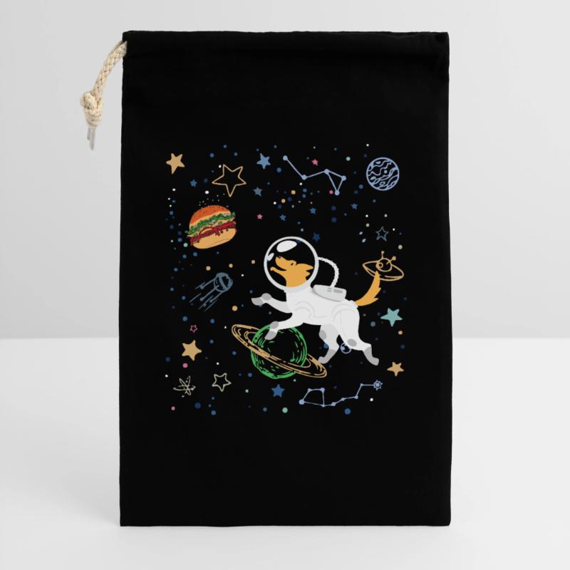 Explorateur de l’espace avec l’astronaute Fox Sac cadeau 30 x 45 cm