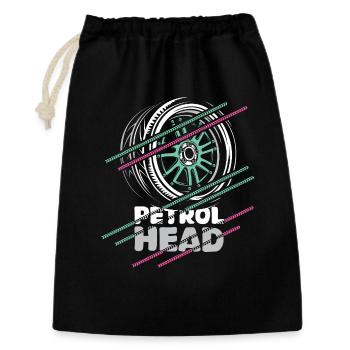 Petrolhead – Motorsport & Tuning Felge Design - Geschenkbeutel aus Baumwolle (30 x 45 cm) - Schwarz - Vorne