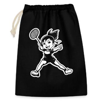 Joueur de badminton - Sac cadeau 30 x 45 cm - noir - Devant