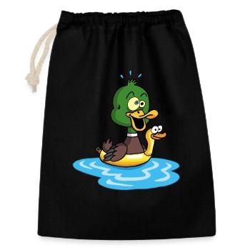 The duck learning to swim - Gift Bag 30 x 45 cm - black - Front