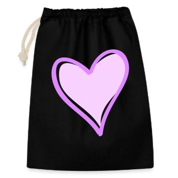 Cœur violet avec contour noir - Sac cadeau 30 x 45 cm - noir - Devant
