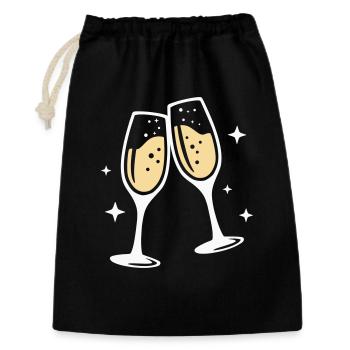 Sektglas Prosecco Sekt Alkohol Prost - Gift Bag 30 x 45 cm - black - Front