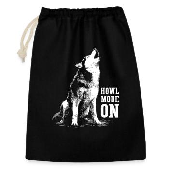 Un rauque hurle à la lune | Mode Hurlement activé - Sac cadeau 30 x 45 cm - noir - Devant