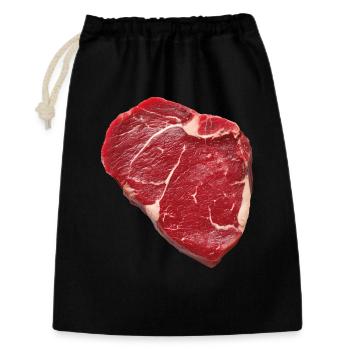 Steak - Geschenkbeutel aus Baumwolle (30 x 45 cm) - Schwarz - Vorne
