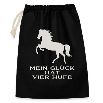 My happiness has four hooves - Gift Bag 30 x 45 cm - black - Front