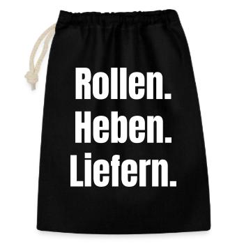 Rollen Heben Liefern - Geschenkbeutel aus Baumwolle (30 x 45 cm) - Schwarz - Vorne