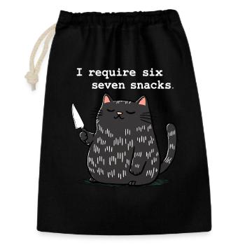 6-7 Mème Internet 6 7 Snack Cat - Sac cadeau 30 x 45 cm - noir - Devant