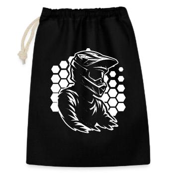 Motif motocross qui fonctionne immédiatement - Sac cadeau 30 x 45 cm - noir - Devant