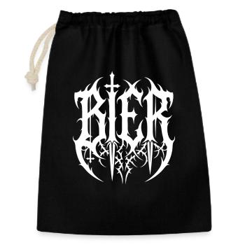 Bier – Black Metal Logo Schriftzug - Geschenkbeutel aus Baumwolle (30 x 45 cm) - Schwarz - Vorne