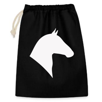 Silhouette de tête de cheval minimale - Sac cadeau 30 x 45 cm - noir - Devant