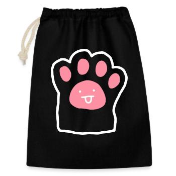 Petit Griffonnage Chat Rose Mignon - Sac cadeau 30 x 45 cm - noir - Devant