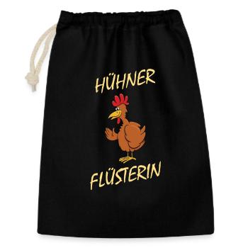 Hühner Flüsterin - lustiges Huhn Hahn Hühnerstall - Geschenkbeutel aus Baumwolle (30 x 45 cm) - Schwarz - Vorne