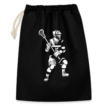 Lacrosse Player Pixel Art - Gift Bag 30 x 45 cm - black - Front