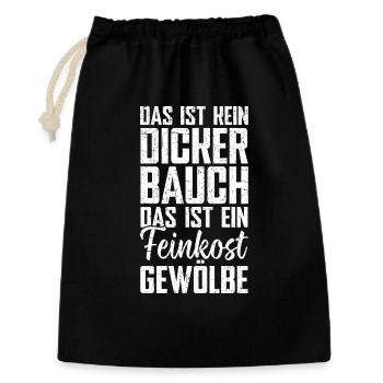 Das Ist Kein Dicker Bauch Das Ist Feinkostgewölbe - Geschenkbeutel aus Baumwolle (30 x 45 cm) - Schwarz - Vorne