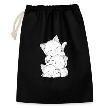 Trio chatons endormis - Sac cadeau 30 x 45 cm - noir - Devant