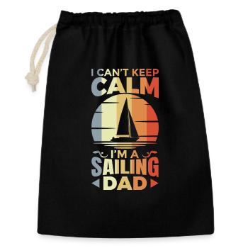 Segler Papa - Geschenkbeutel aus Baumwolle (30 x 45 cm) - Schwarz - Vorne