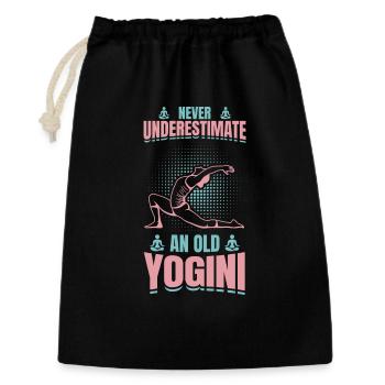 Yoga Großmutter - Geschenkbeutel aus Baumwolle (30 x 45 cm) - Schwarz - Vorne