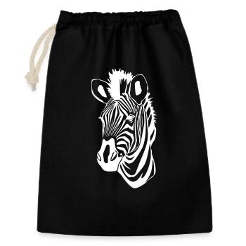 Zebra T-shirt Geschenk - Geschenkbeutel aus Baumwolle (30 x 45 cm) - Schwarz - Vorne