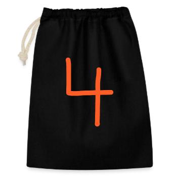 4 Number four number orange birthday - Gift Bag 30 x 45 cm - black - Front