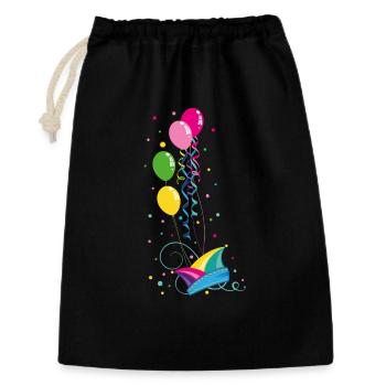 Karneval Fastnacht Narrenkappe Luftballon Fasching - Geschenkbeutel aus Baumwolle (30 x 45 cm) - Schwarz - Vorne