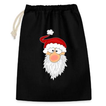 Visage du Père Noël - Sac cadeau 30 x 45 cm - noir - Devant
